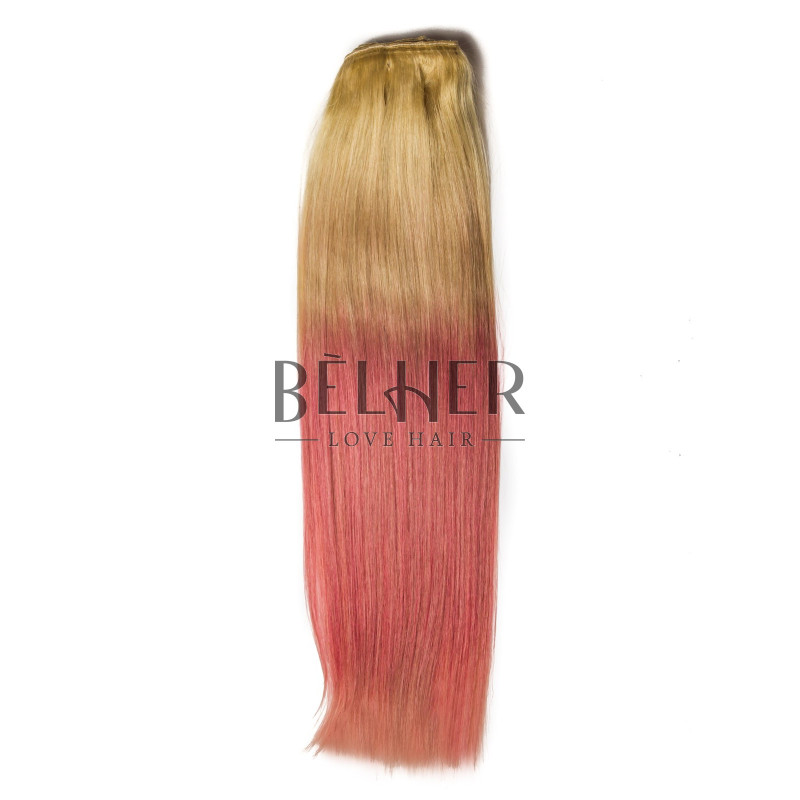 Extensii Ombre Blond/Pink Pastel Clip-On DELUXE