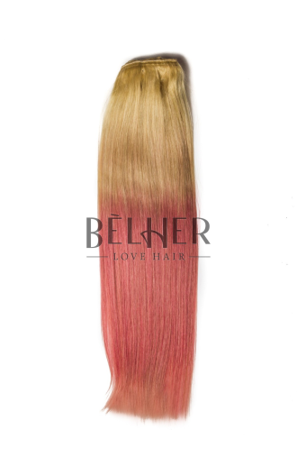 Extensii Ombre Blond/Pink Pastel Clip-On DELUXE