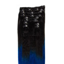 Extensii Ombre Brunet/Albastru Clip-On Premium