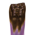 Extensii Ombre Saten Natural/Purple Clip-On Premium