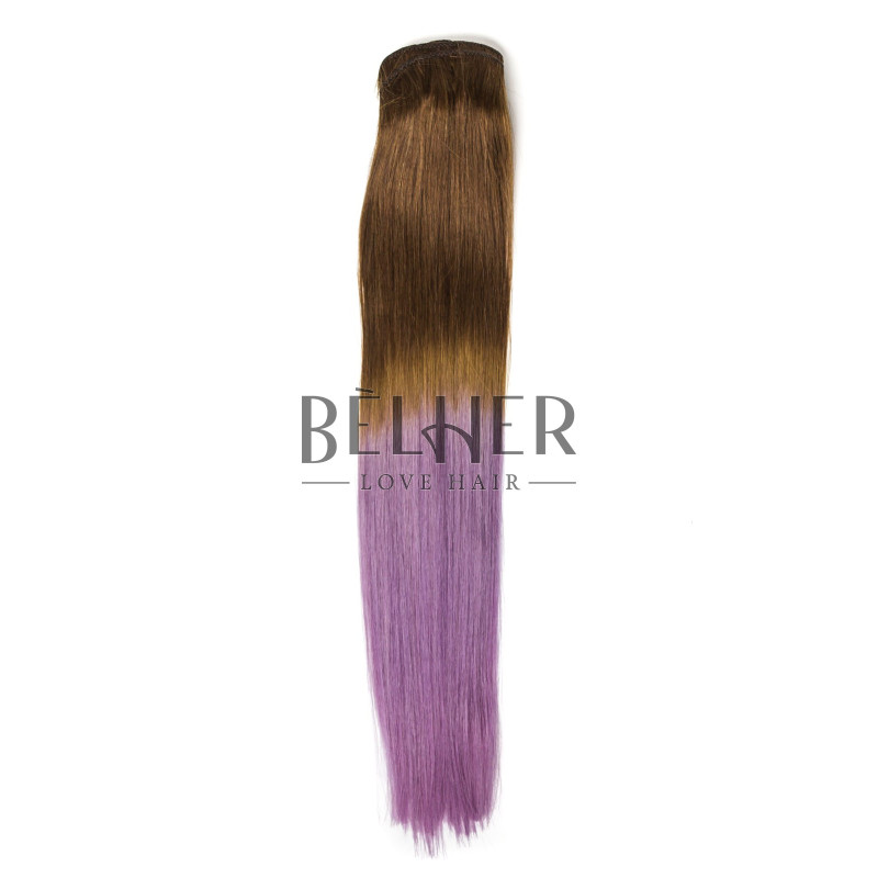 Extensii Ombre Saten Natural/Purple Clip-On Premium