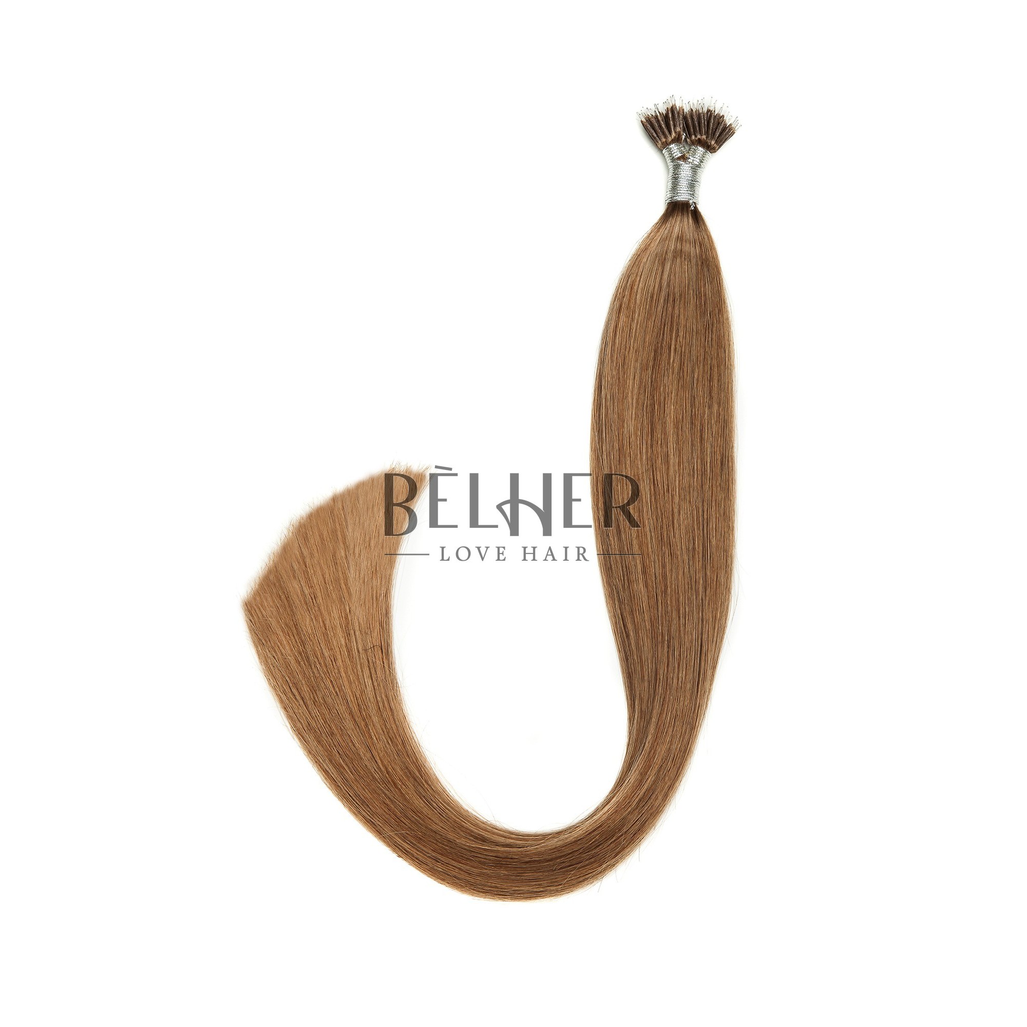 Extensii nano-ring blond inchis cenusiu