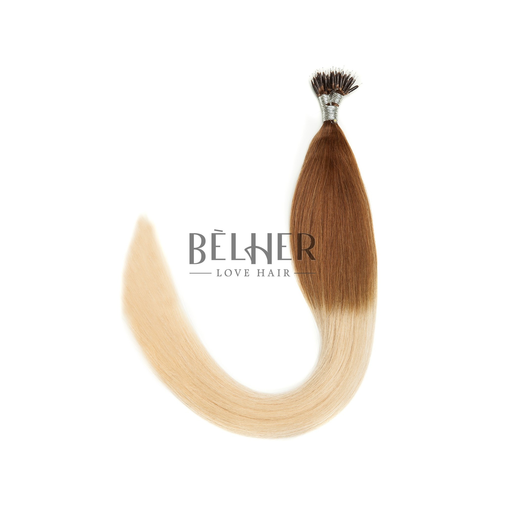 Extensii nano-ring ombre saten natural/blond