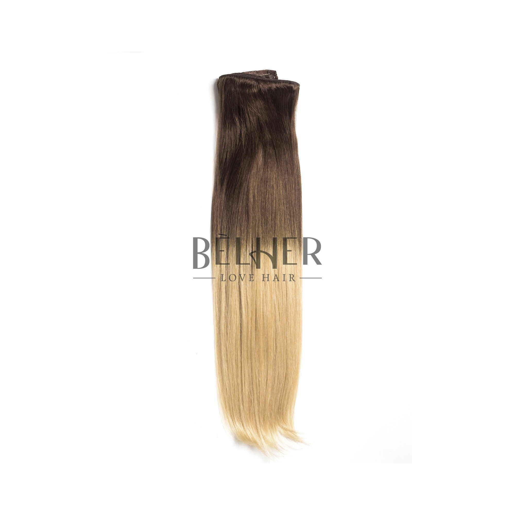 Extensii clip-on deluxe ombre saten natural/blond
