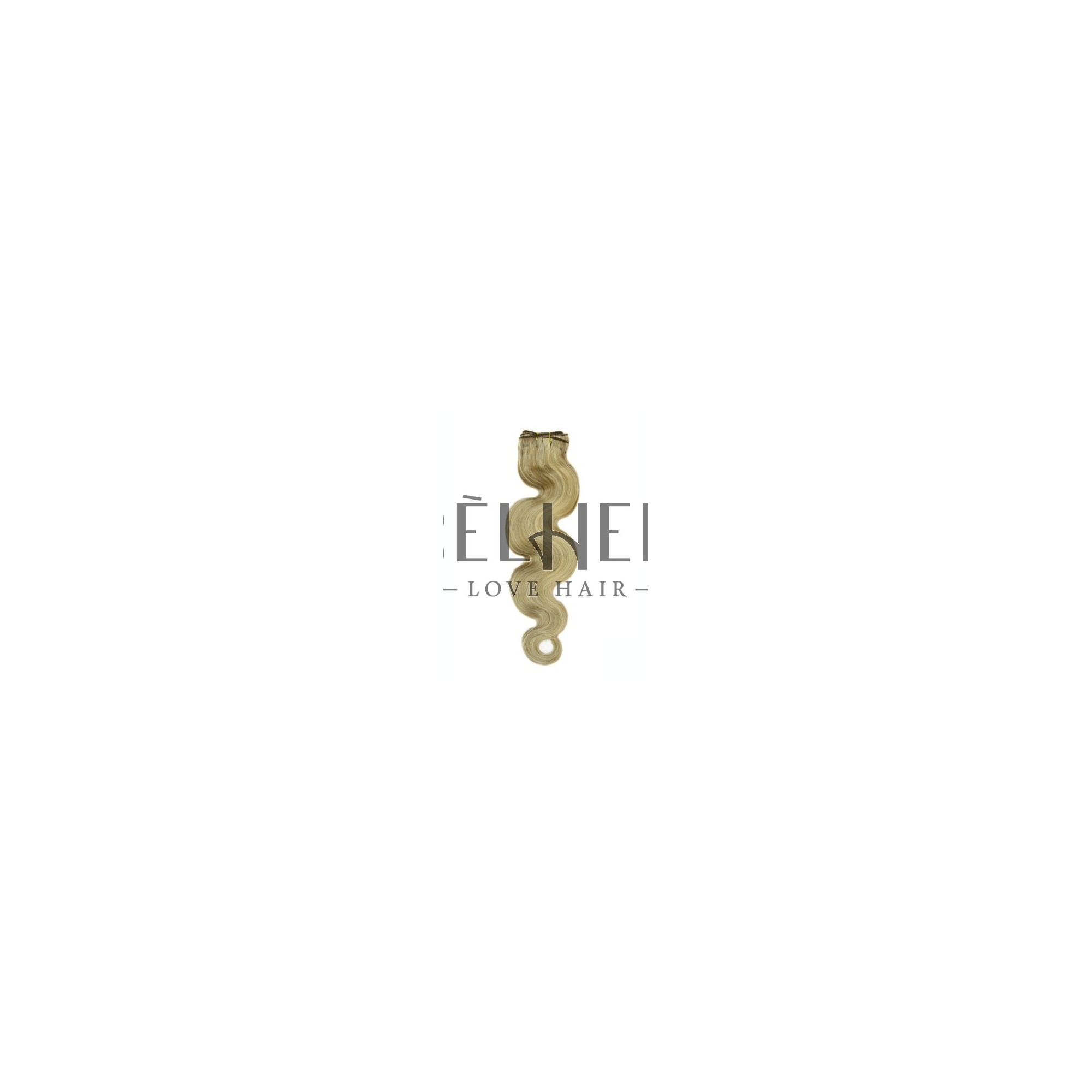 Extensii cusute ondulat blond gri