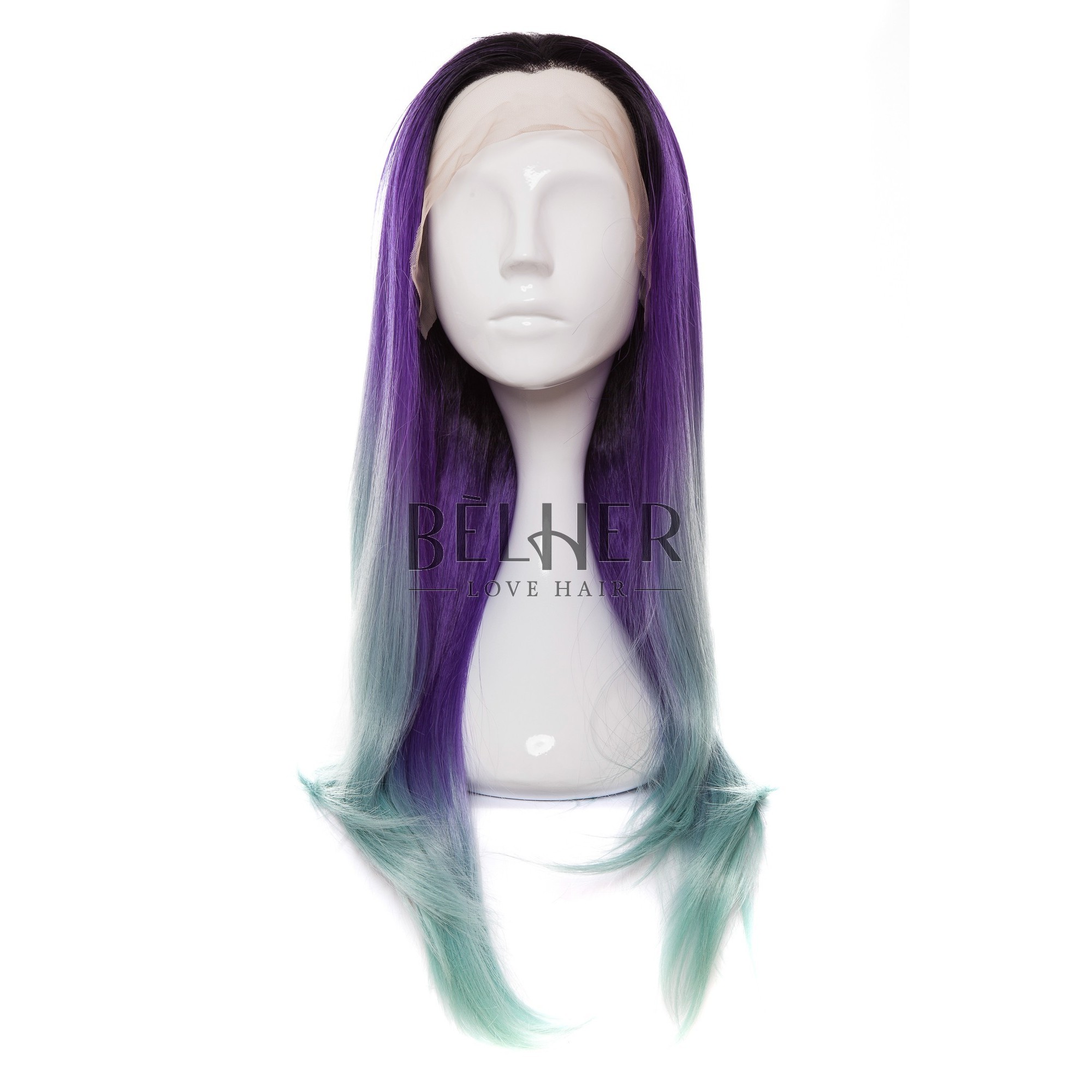 Peruca alka ombre mov-teal