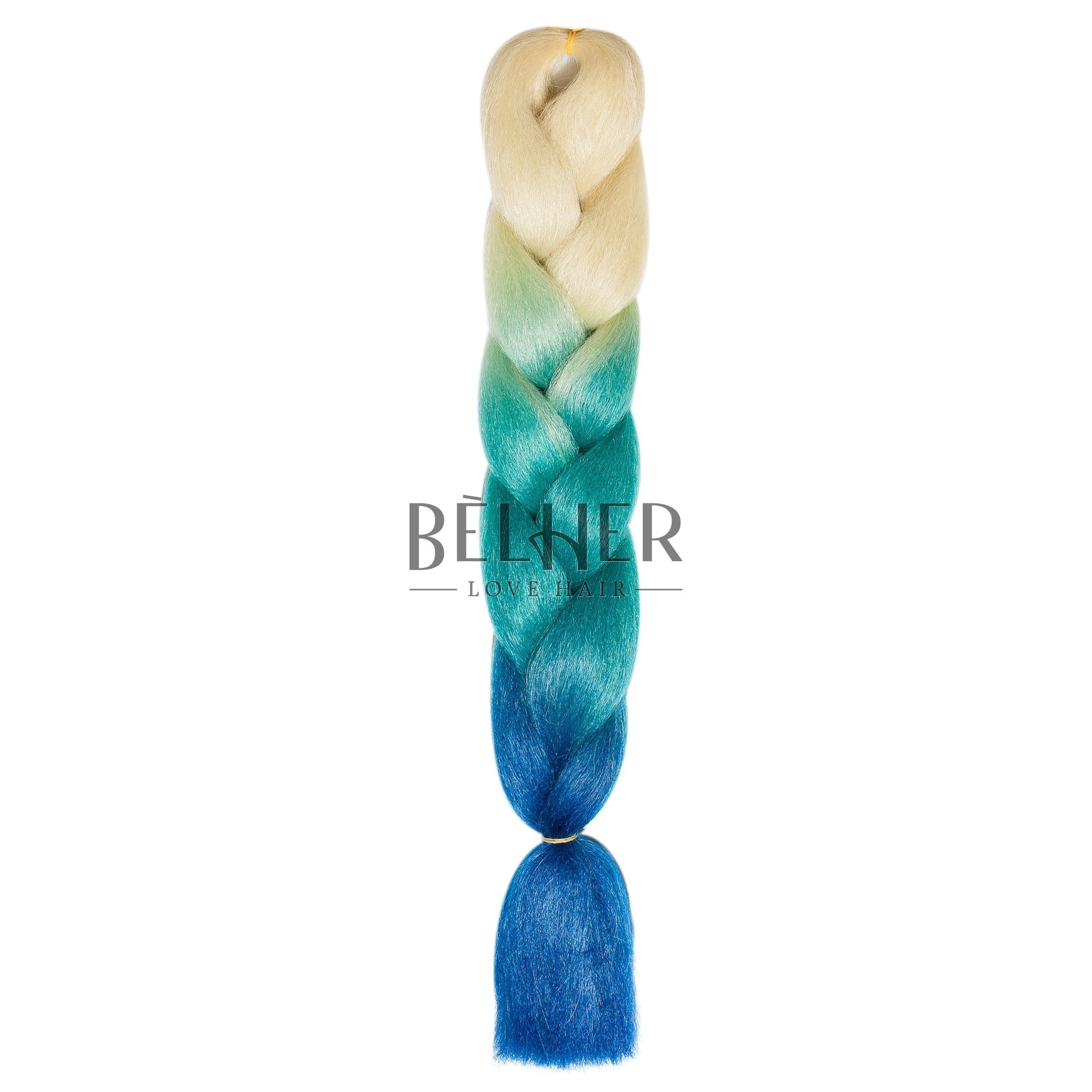 Par jumbo ombre blond/turcoaz