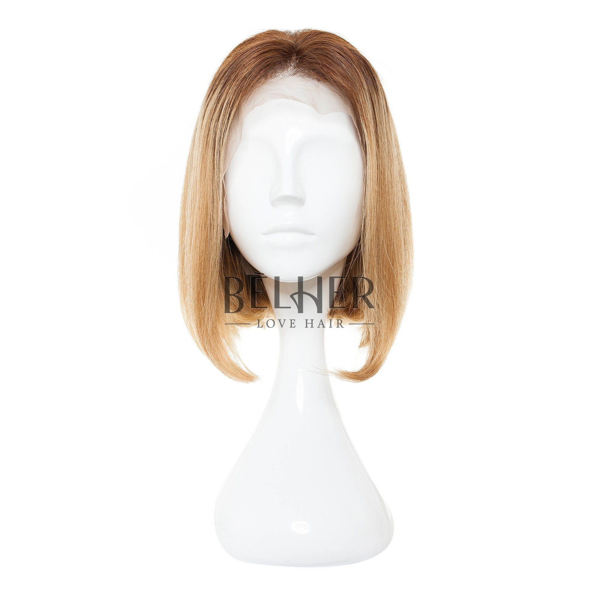 Peruca naturala anemona ombre ciocolatiu blond miere