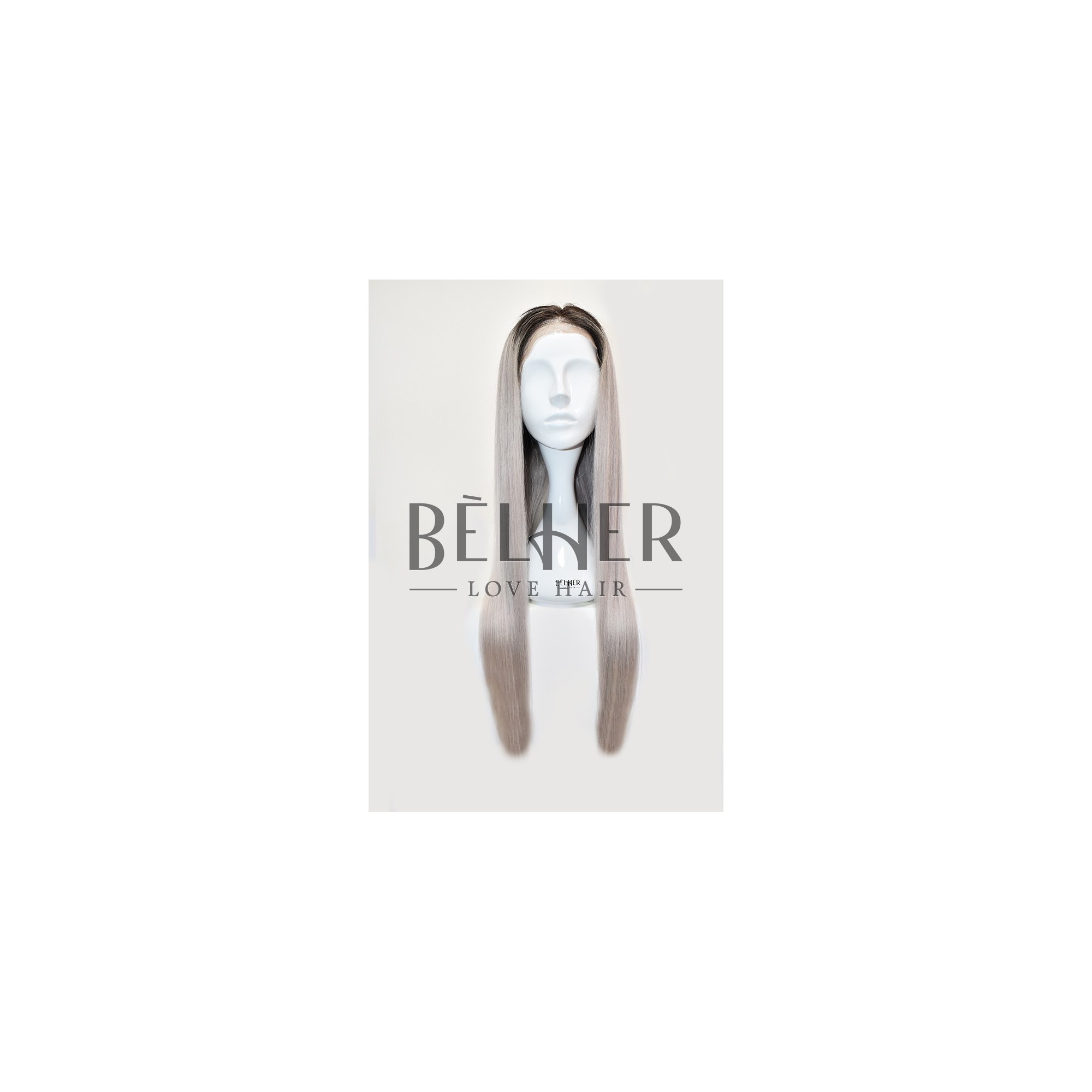 Peruca naturala alessia ombre brunet grey