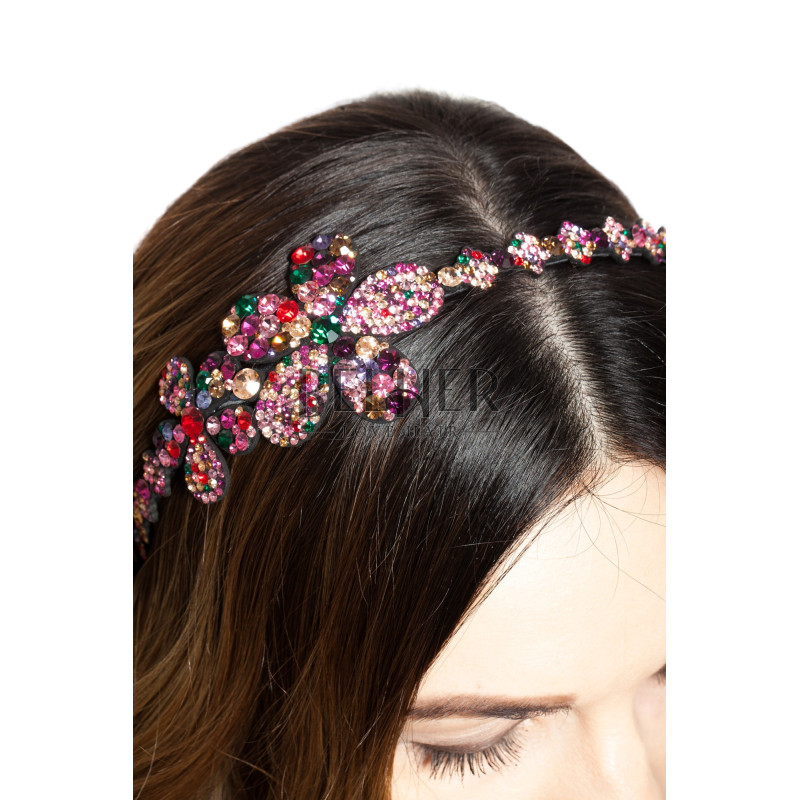 Bentita Ocazie 2 Flori Cristale Multicolor Bentita Ocazie 2 Flori Cristale Multicolor