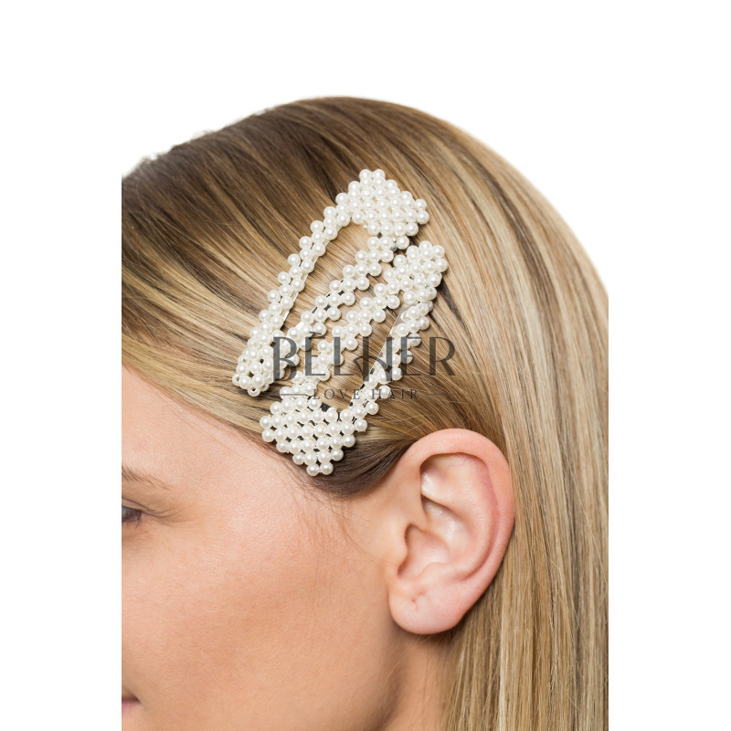 Clame cu Perle Argintiu Large Ascutit Clame cu Perle Argintiu Large Ascutit