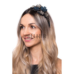 Bentita 3D Floricele Cristale Blue Gri Bentita 3D Floricele Cristale Blue Gri