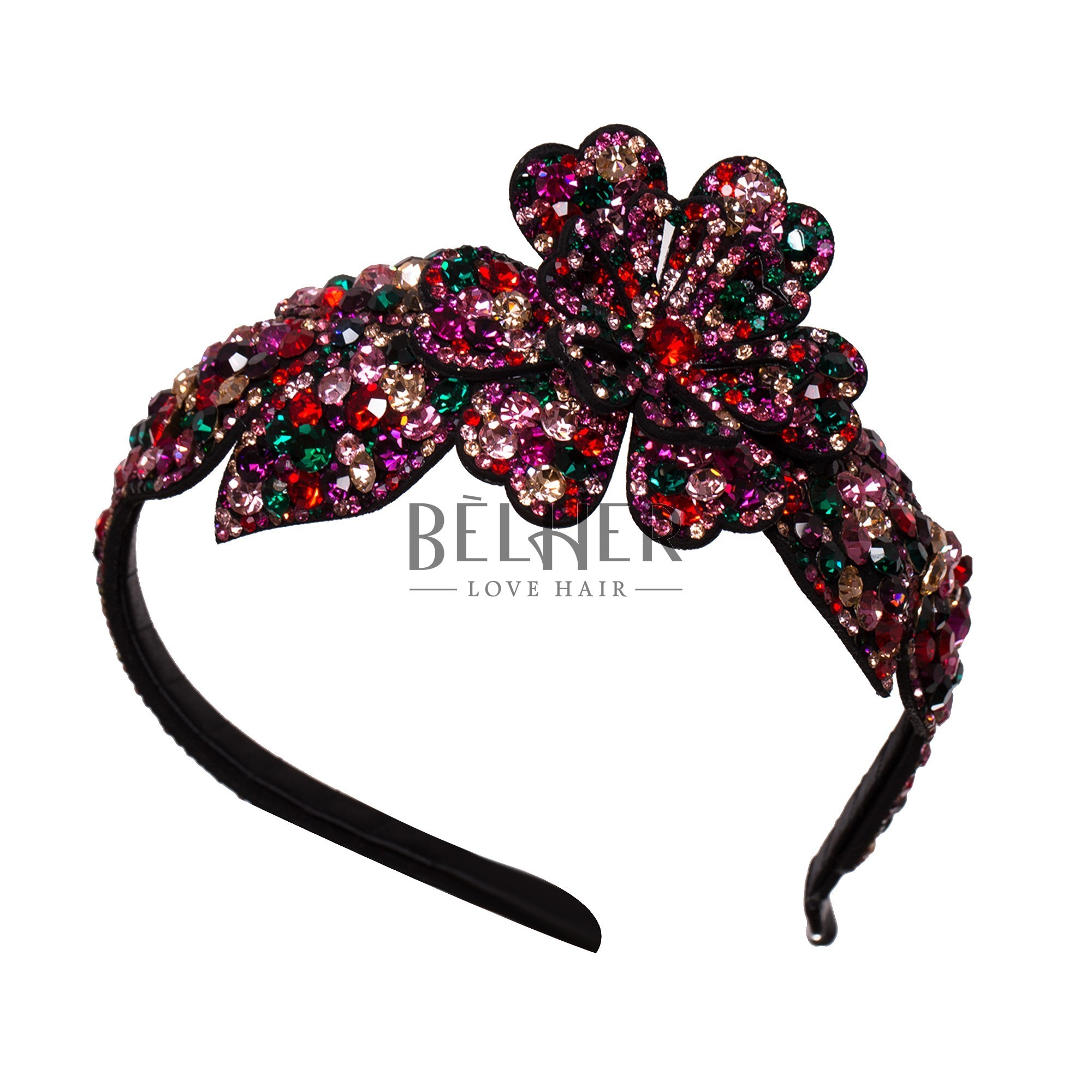 Coronita floare cristale 3d multicolor