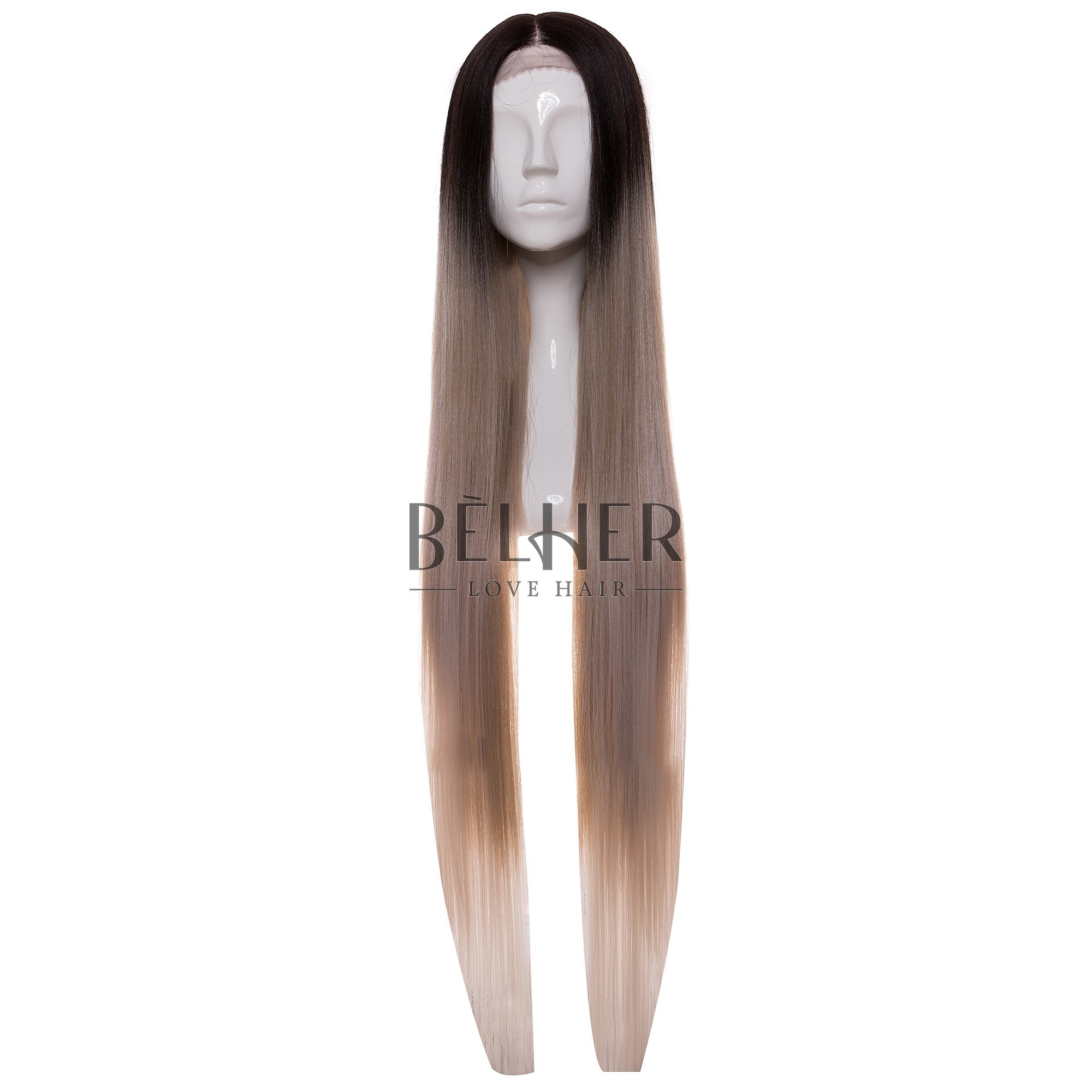 Peruca agnes ombre saten blond gri
