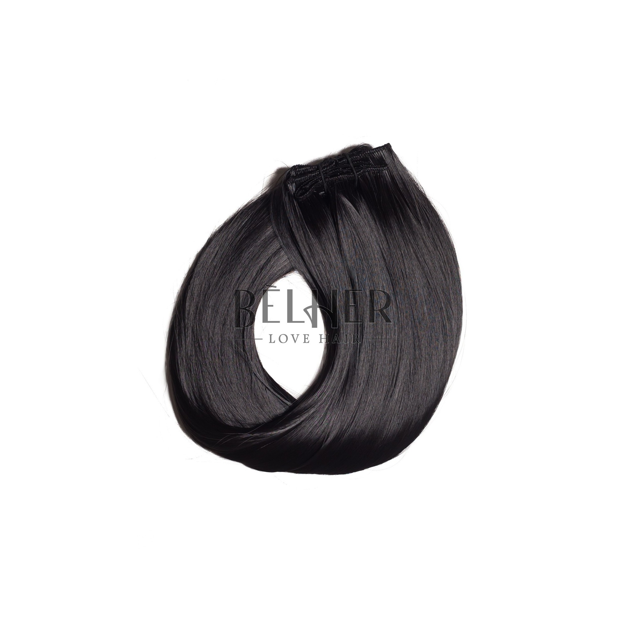 Extensii clip-on negru natural