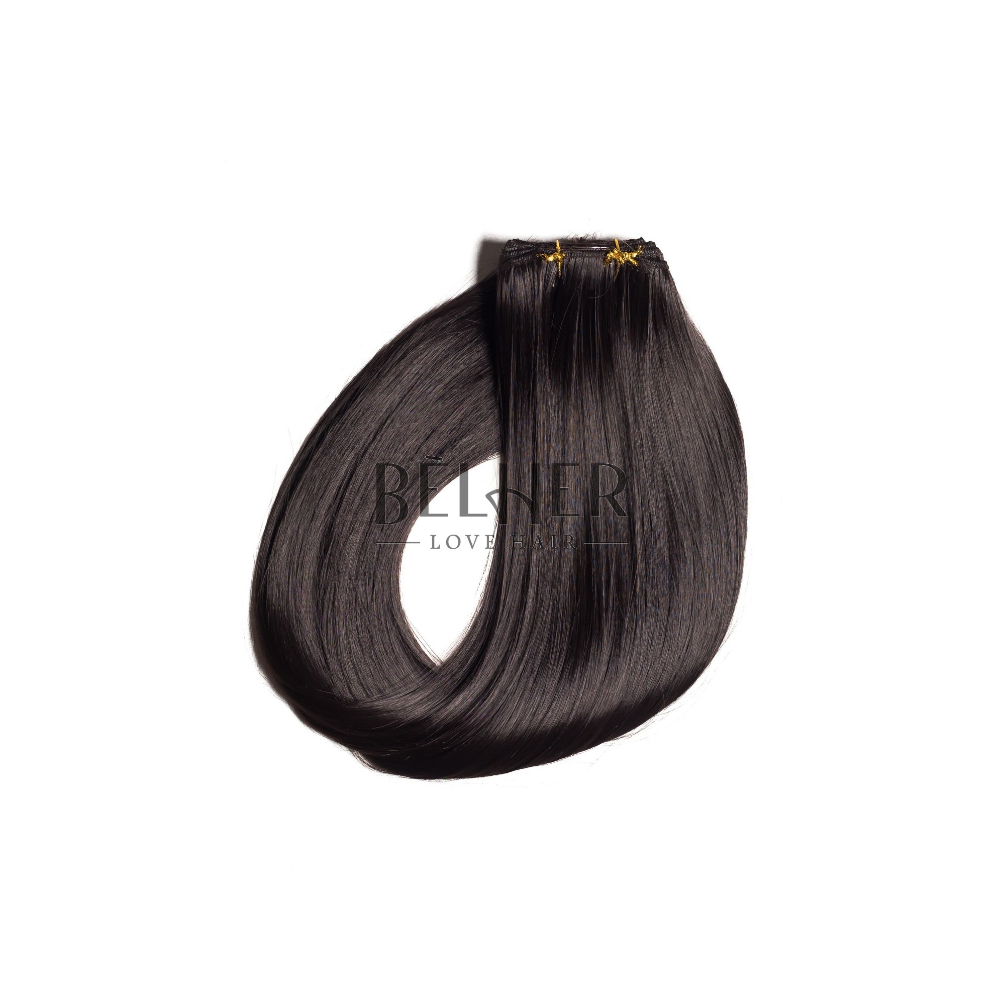 Extensii clip-on castaniu inchis