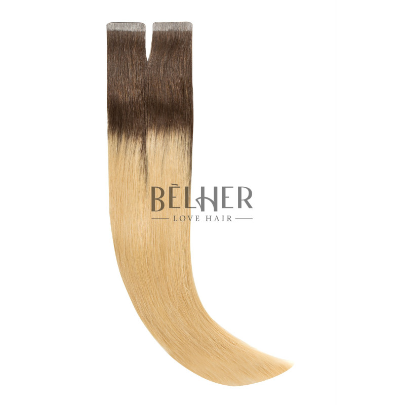 Extensii Tape-On Premium Ombre Ciocolatiu-Blond