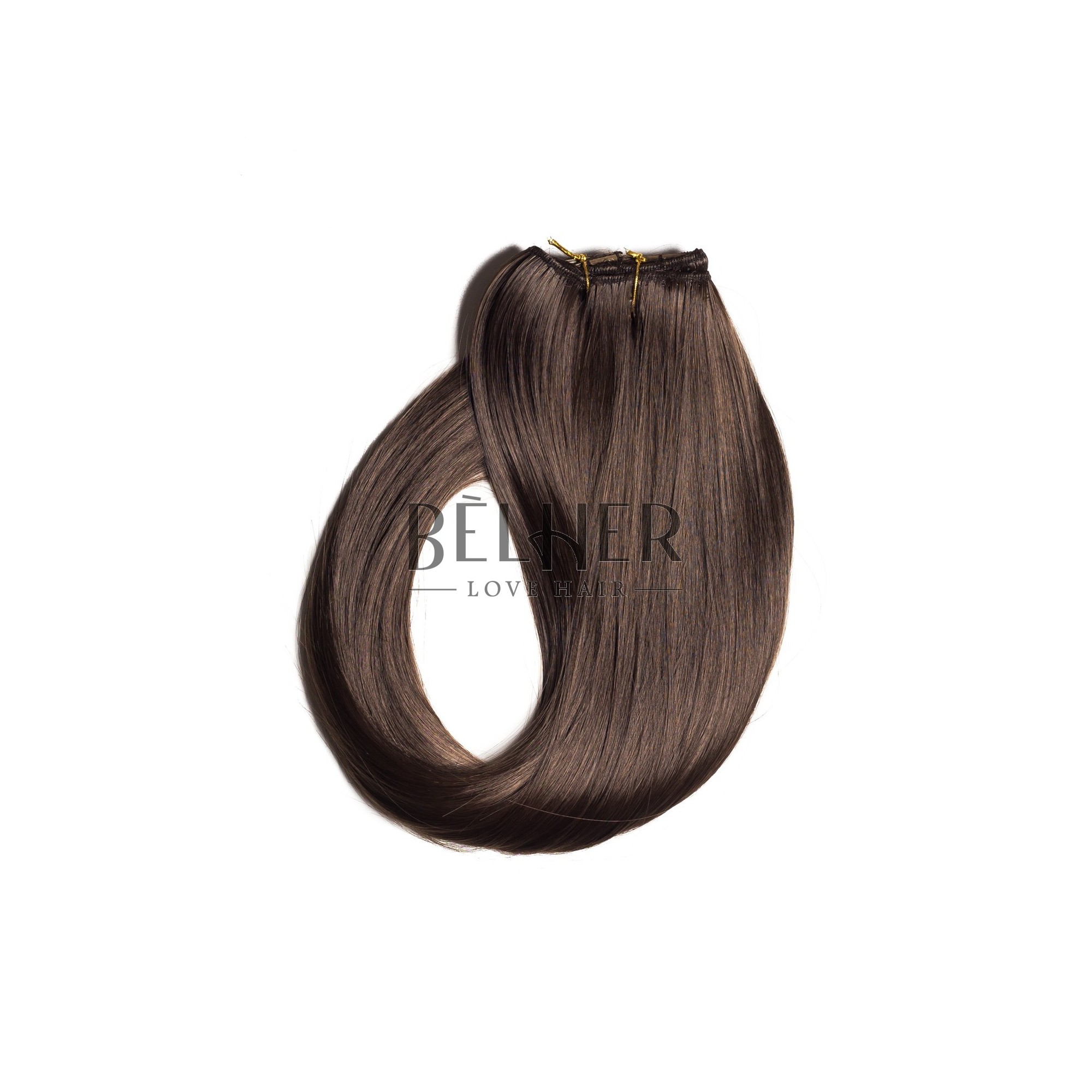 Extensii clip-on castaniu