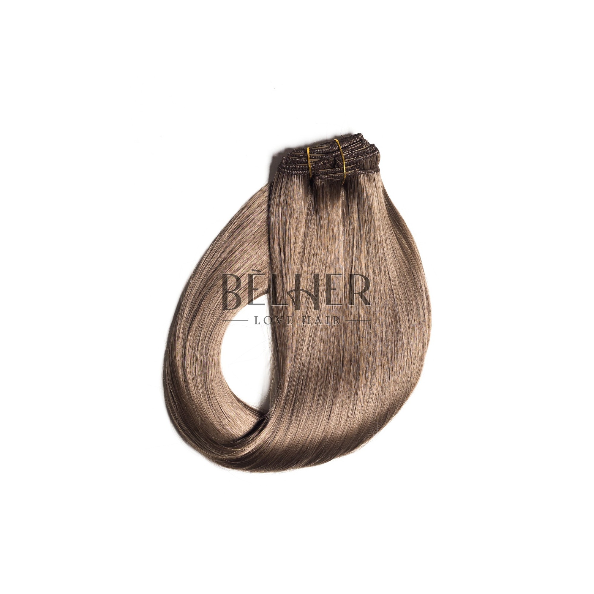 Extensii clip-on blond inchis cenusiu