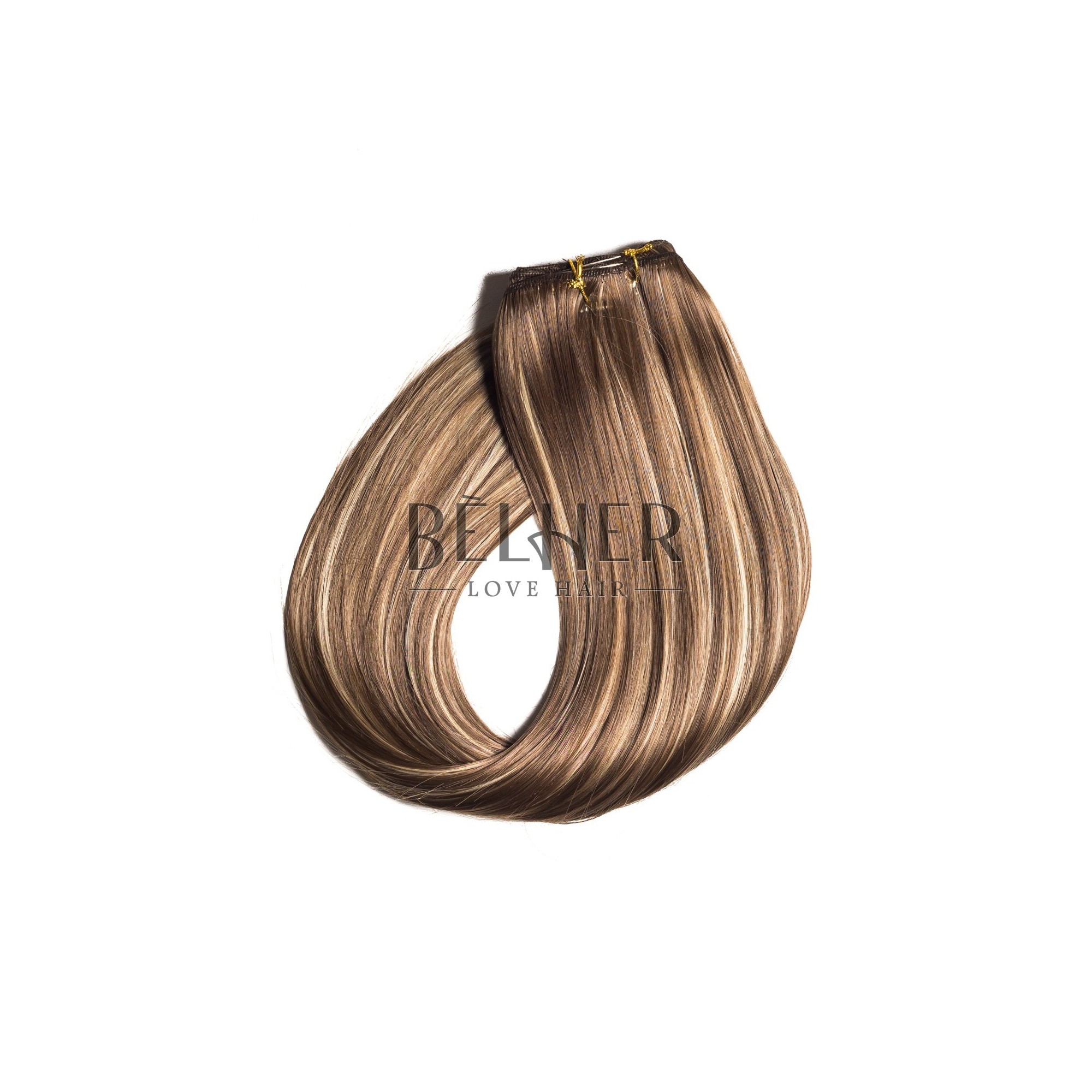 Extensii clip-on saten deschis cu suvite