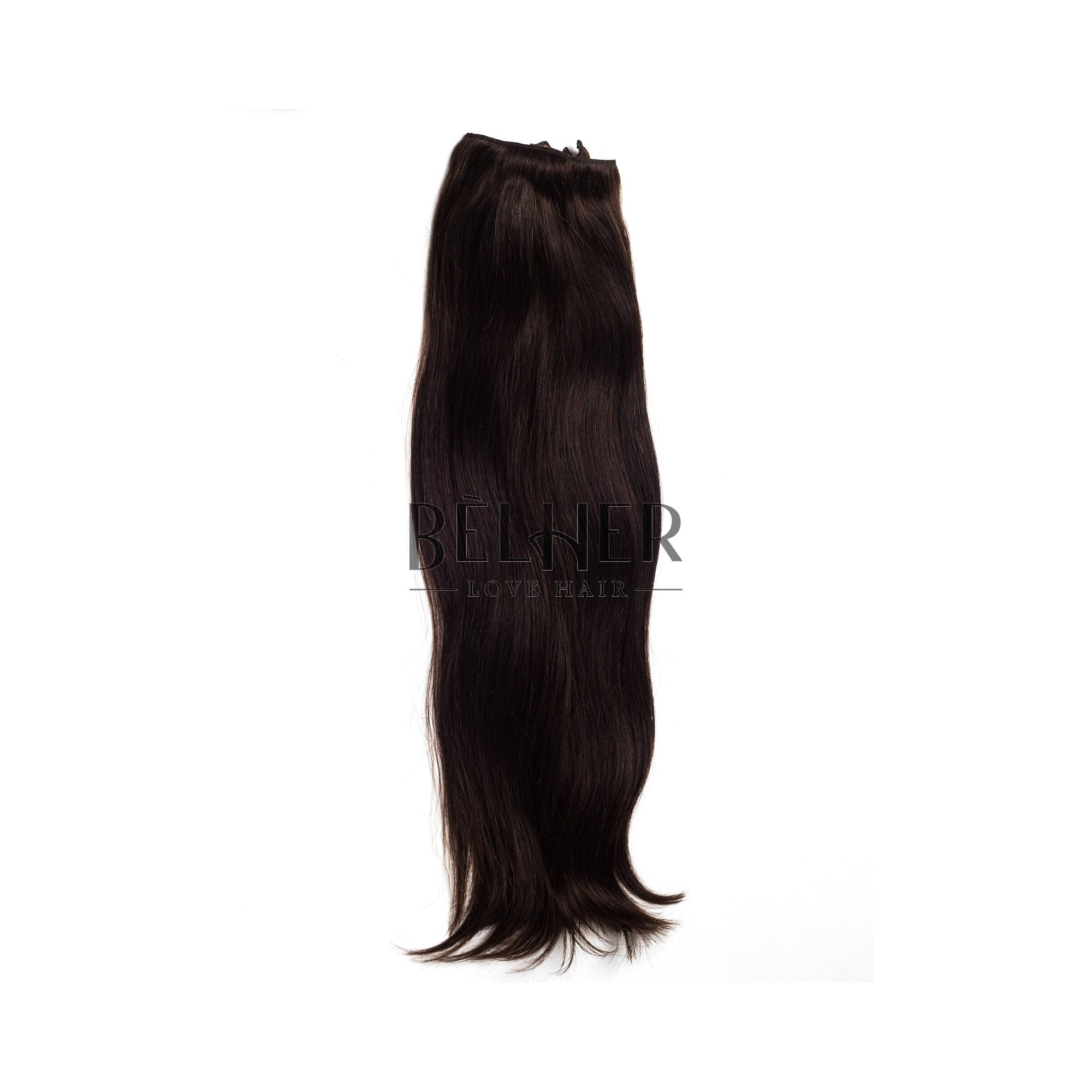 Extensii clip-on deluxe saten inchis