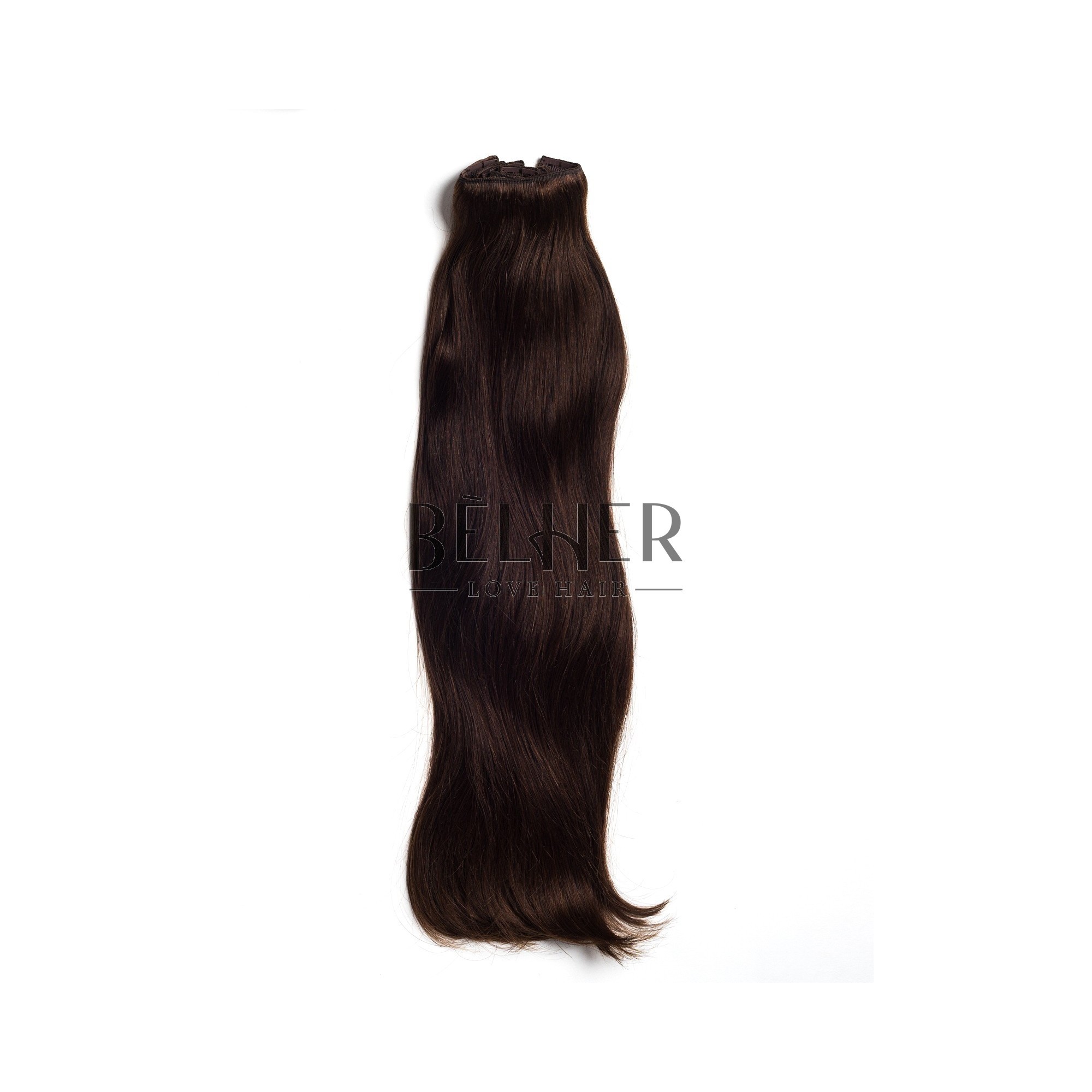 Extensii clip-on deluxe saten inchis natural