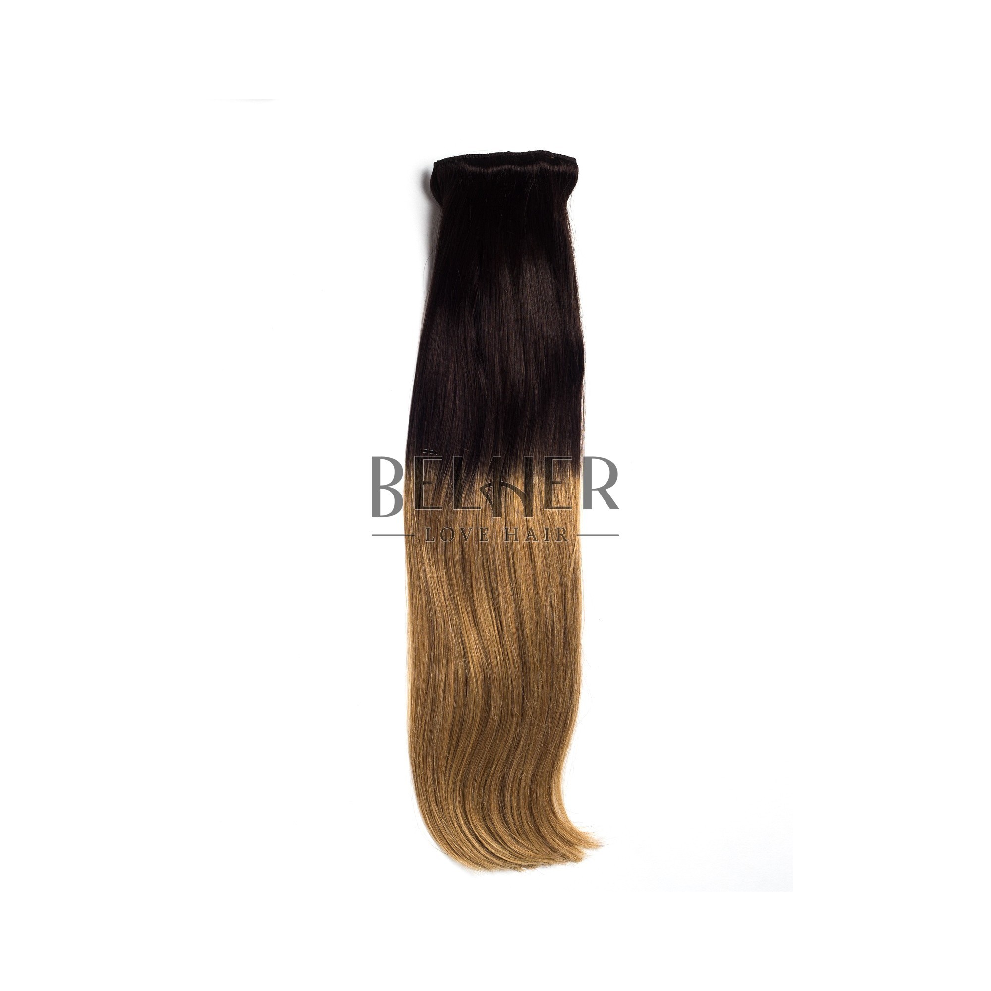 Extensii Clip-On Deluxe Ombre Saten Inchis/Blond Aluna