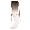 Coada Fibra Sintetica 55cm Ombre Saten Inchis Alb