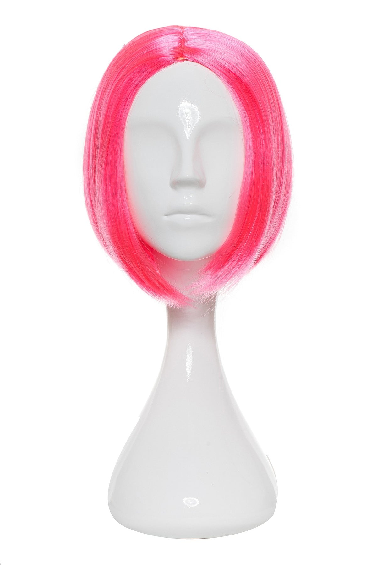 Perucă FENG Roz cu păr roz, bob, pe manechin alb