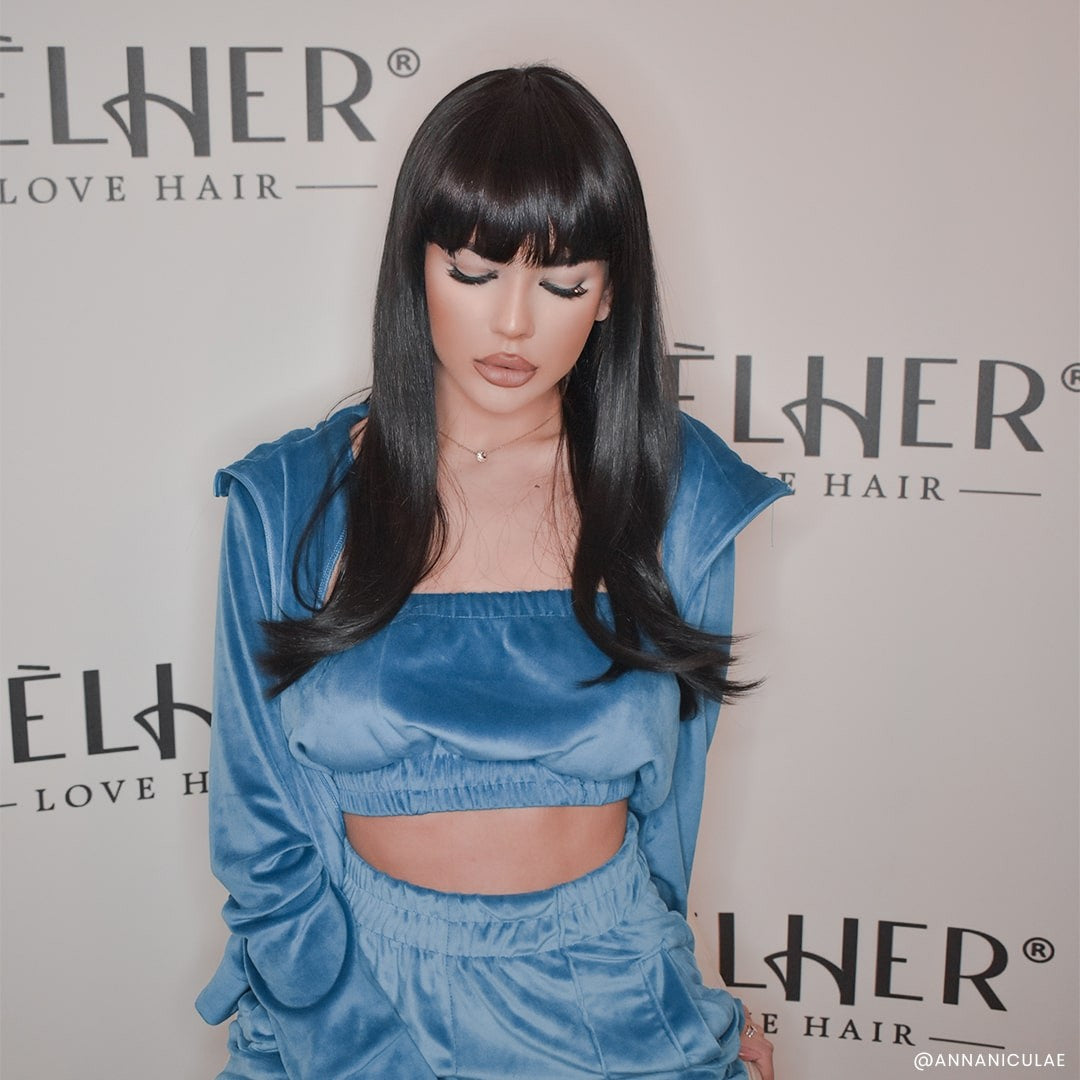 Peruca Sabrina Negru Natural