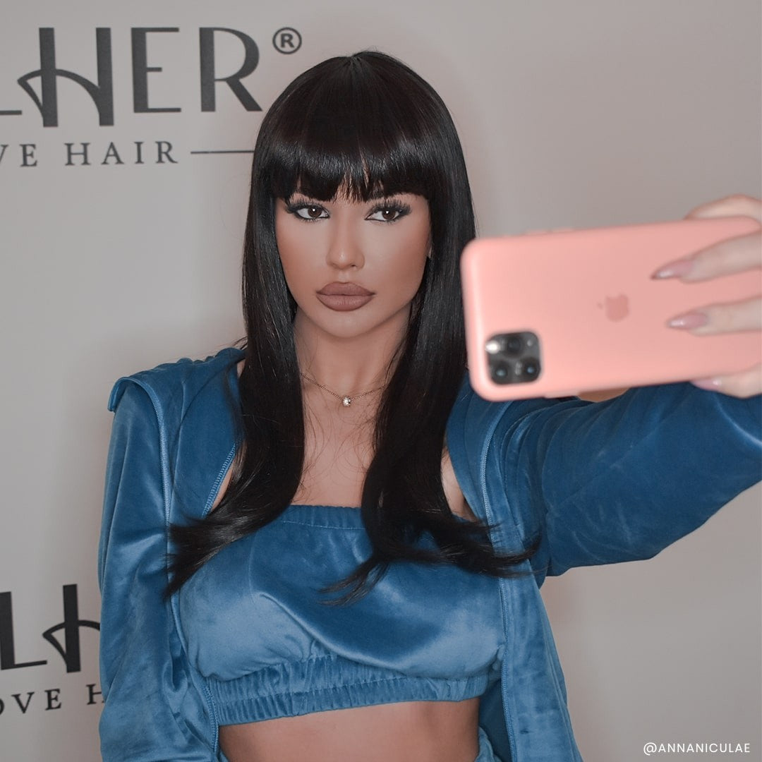 Peruca Sabrina Negru Natural