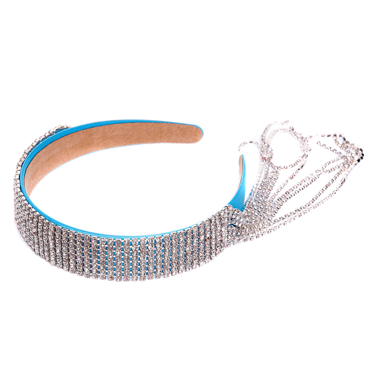 Coronita Lanturi Cristale Lateral Argintiu