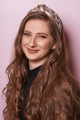 Bentita Aplicatii Perle Satin Auriu