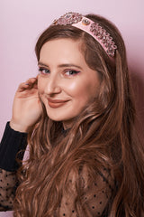 Bentita Ocazie Satin Si Cristale Roz