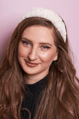 Bentita Aplicatii Perle Blanita Alb