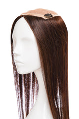 Peruca Partiala Naturala Monofilament Ciocolatiu