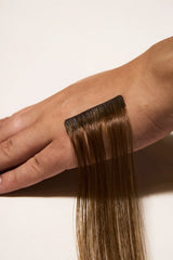 Invisible Tape-On Extensions Russian Hair Hazelnut Brown
