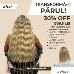 Pachet Tape-On VIP 55 cm 2 seturi + Servicii