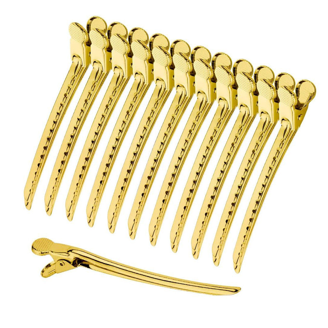 Set of 12 Golden Metal Clips