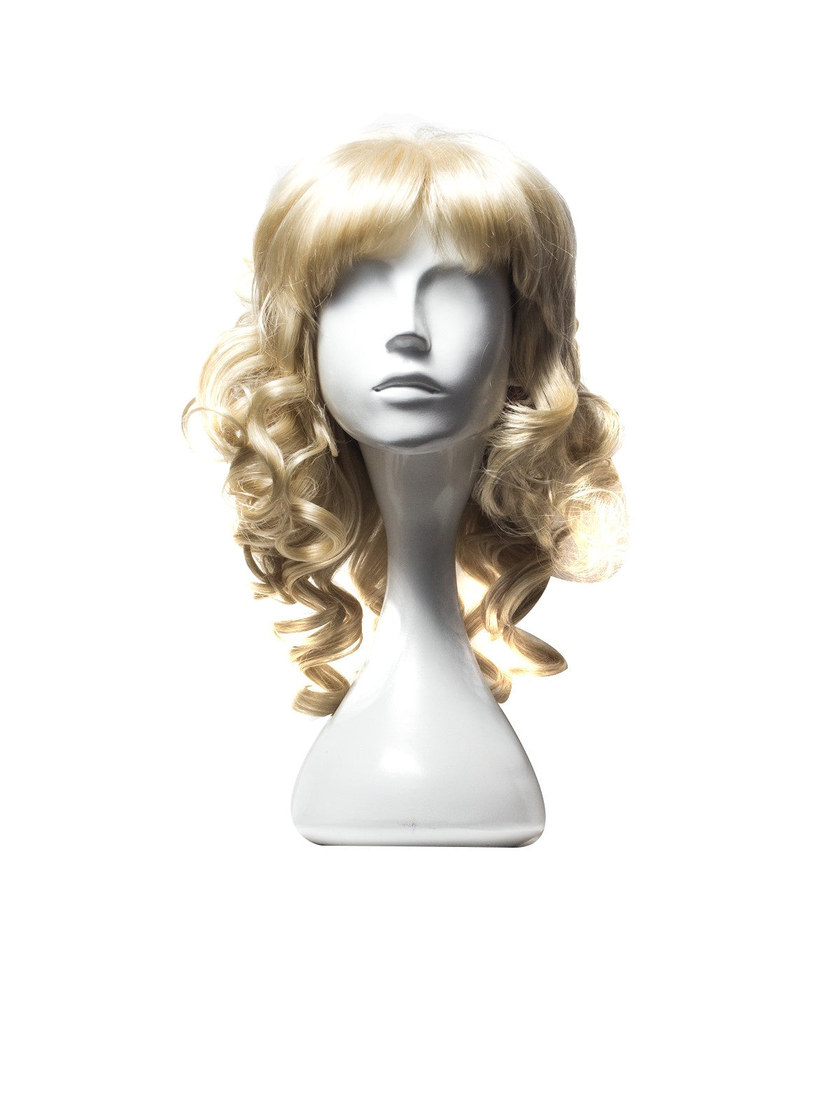 Perucă GRACE blond deschis, bucle lungi, cărare pe mijloc
