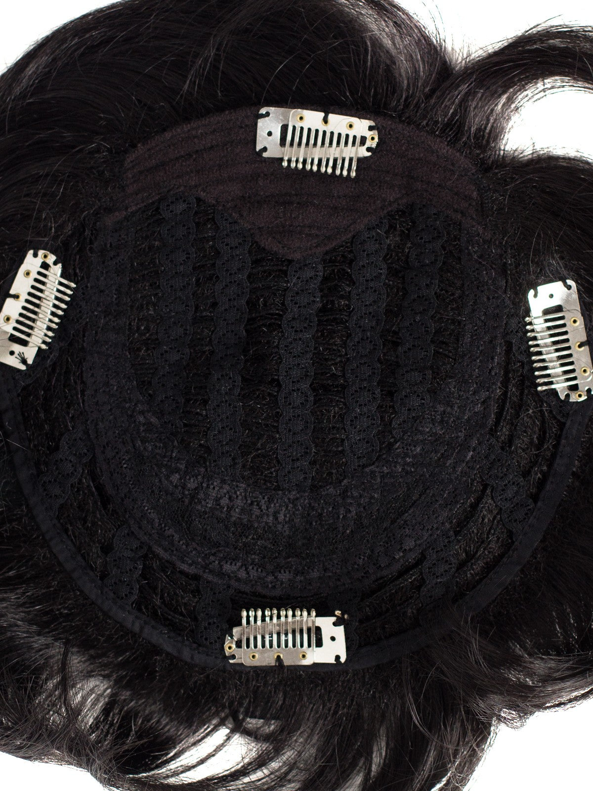 Negru Natural Peruca Partiala Clip-On