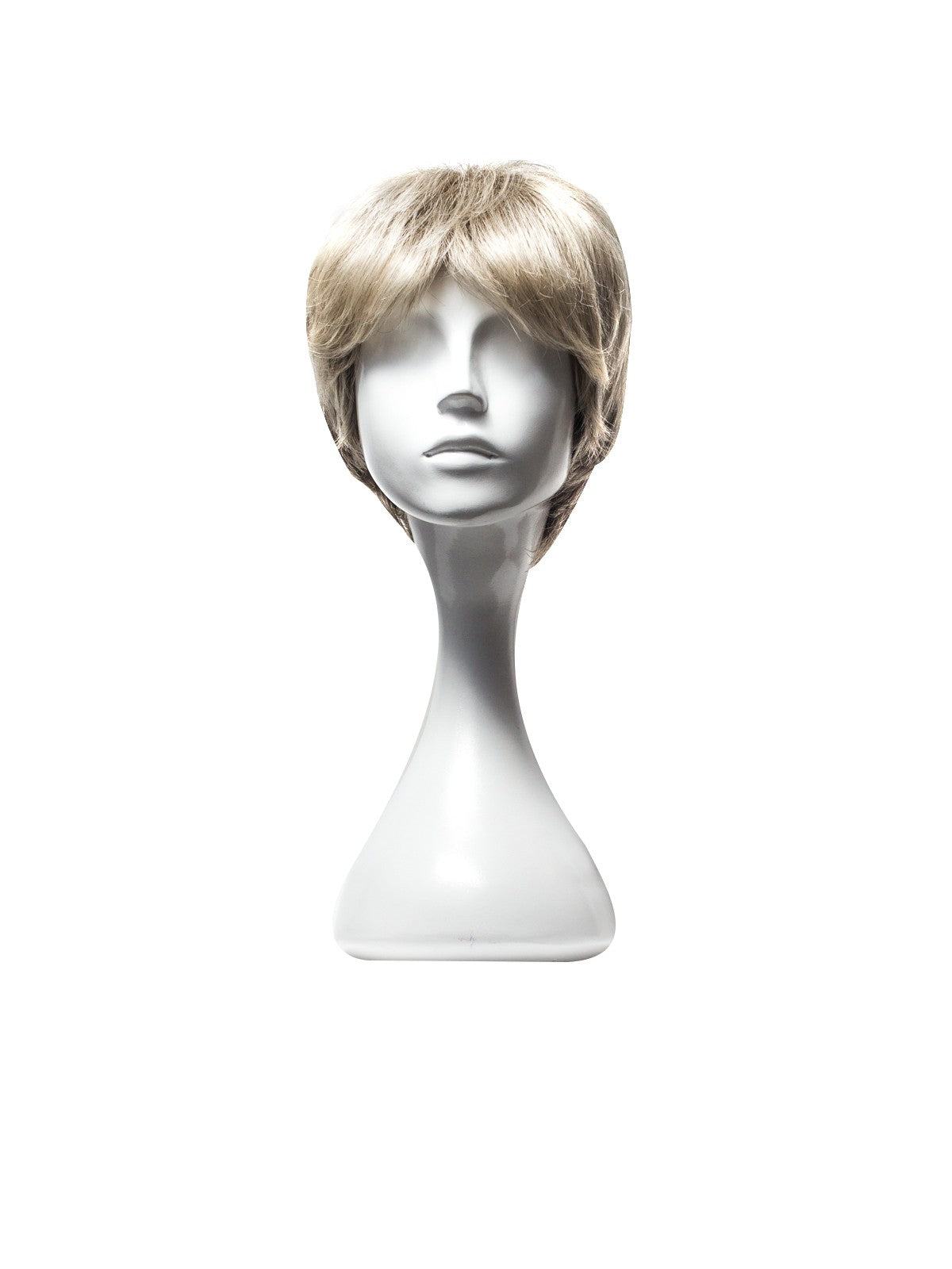 Perucă bob blond-gri cu cărare laterală