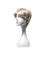 Perucă bob blond-gri, coafat volum, vedere laterală