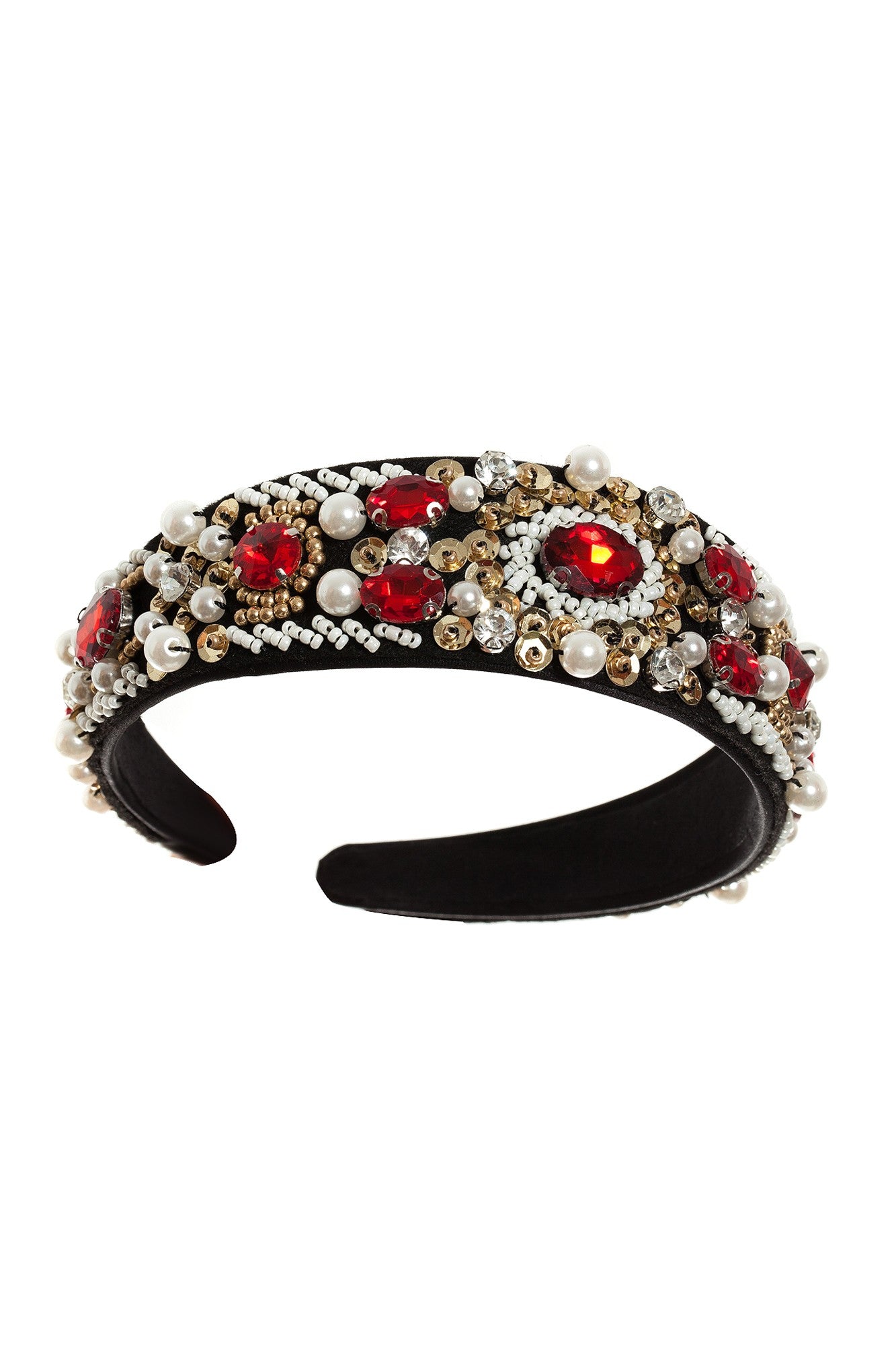 Bentita Aplicatii Margelute si Pietre Rosii