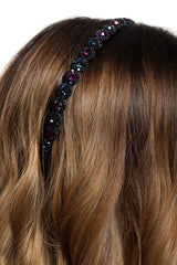 Bentita Cristale Floricele Albastru Mov