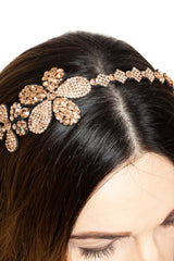 Bentita Ocazie 2 Flori Cristale Auriu