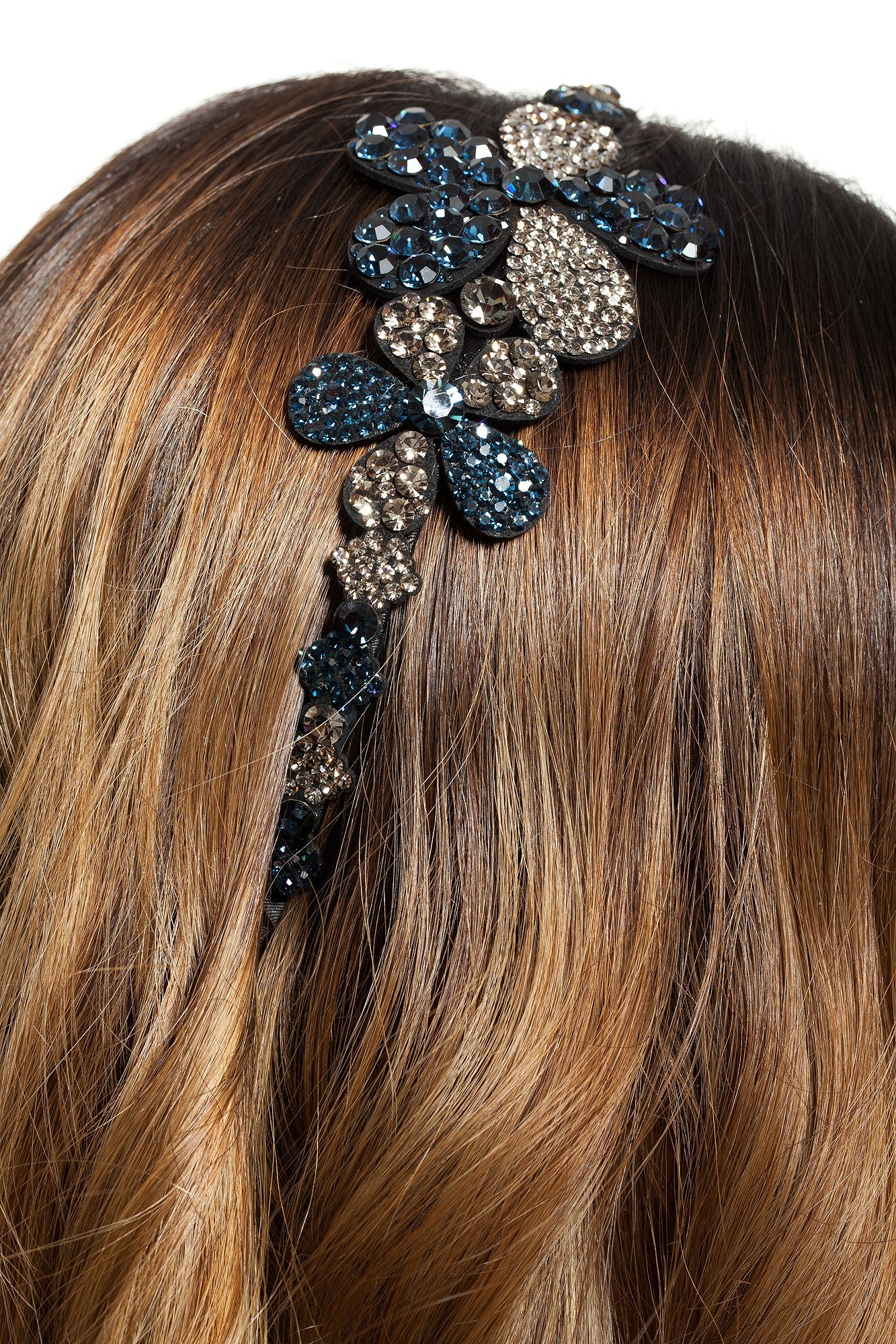 Bentita Ocazie 2 Flori Cristale Bleu Gri