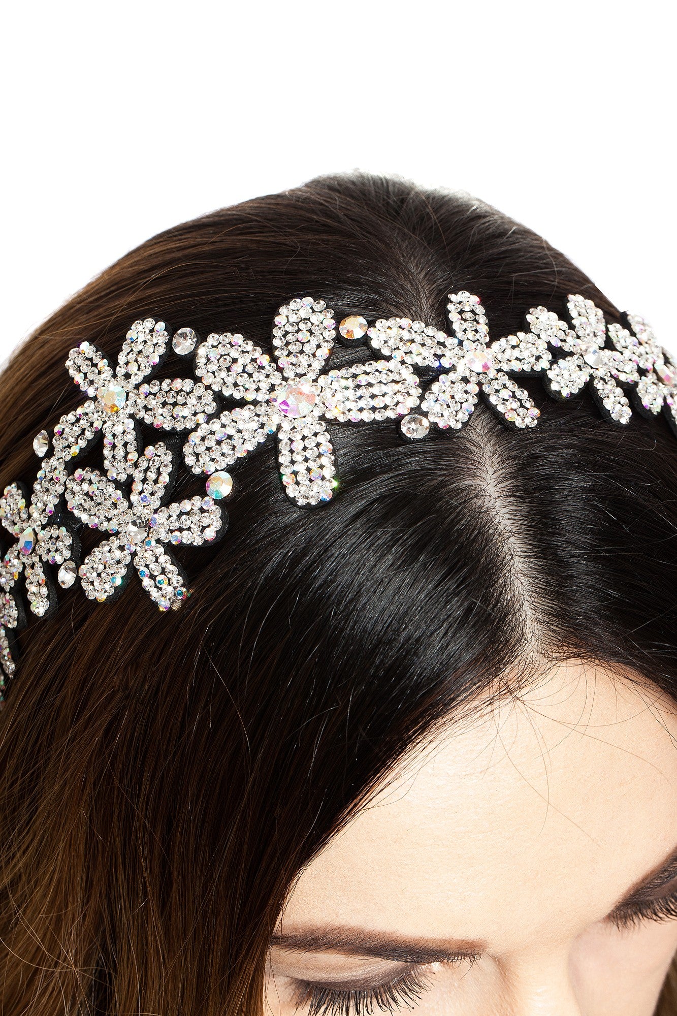 Bentita Ocazie 3 Flori Cristale Alb