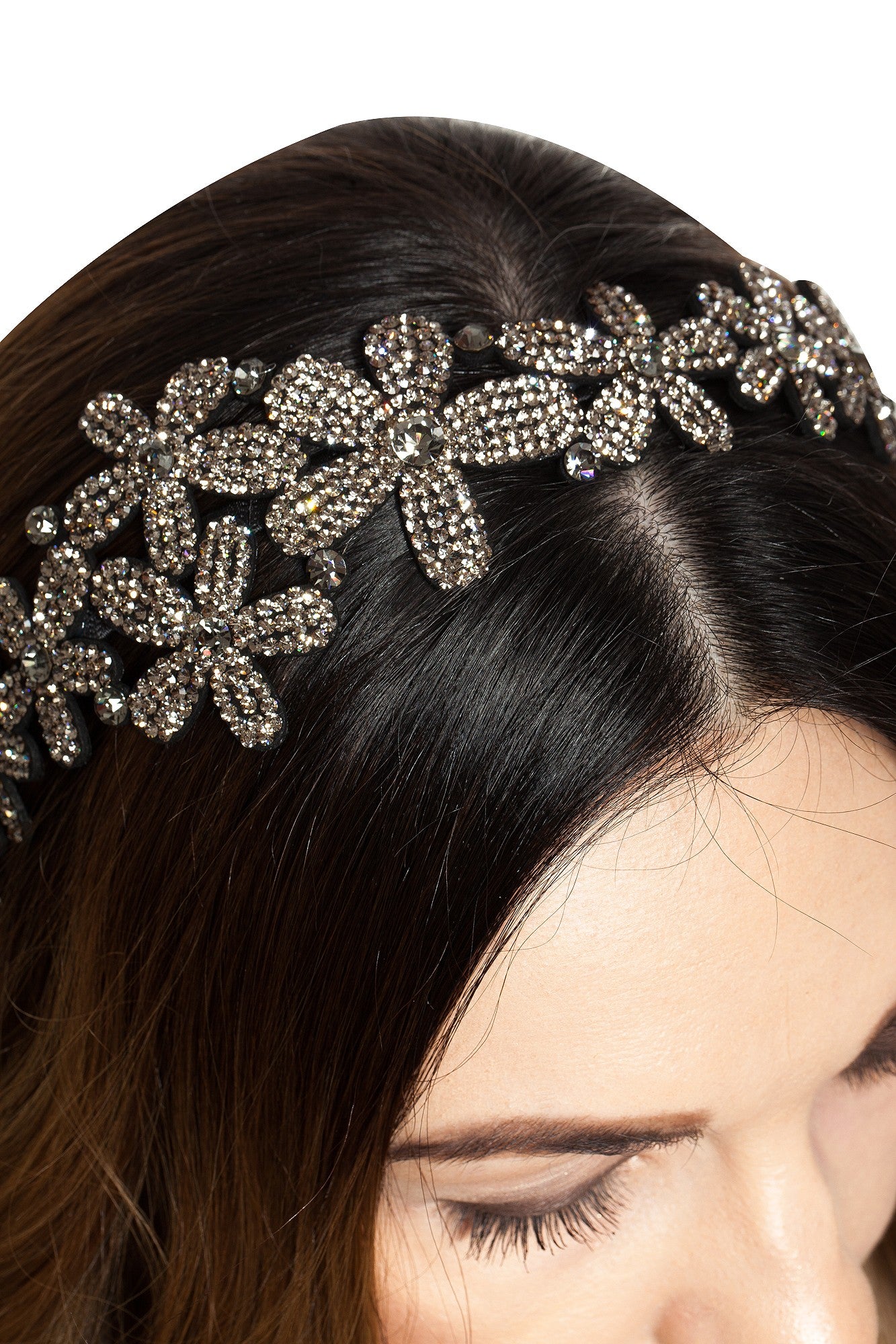 Bentita Ocazie 3 Flori Cristale Gri