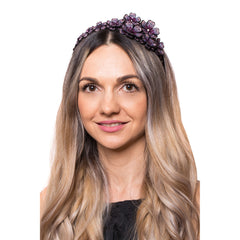 Bentita 3D Floricele Cristale Mov Lila